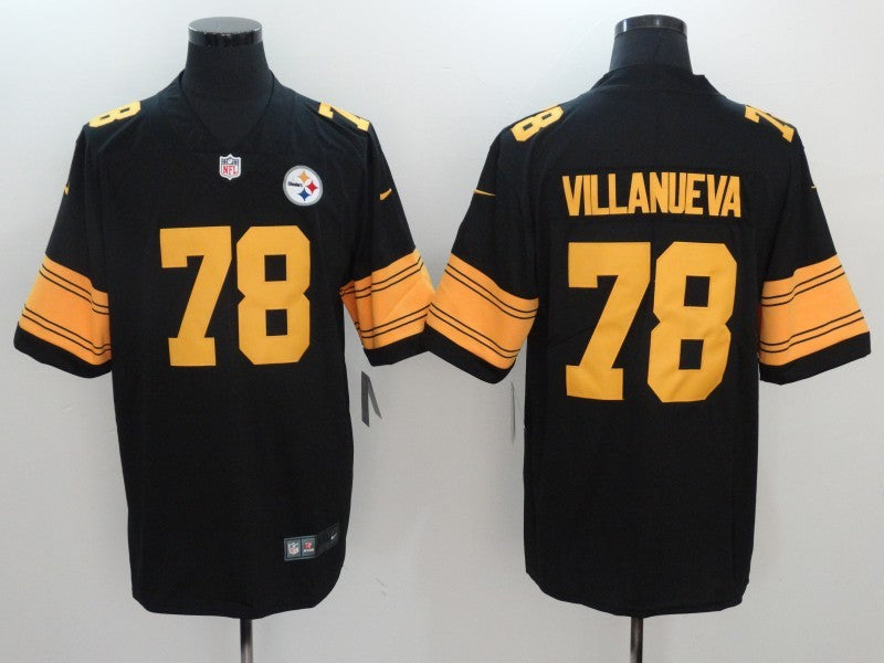 Men's Pittsburgh Steelers Alejandro Villanueva #78 Black Alternate Legend Jersey1