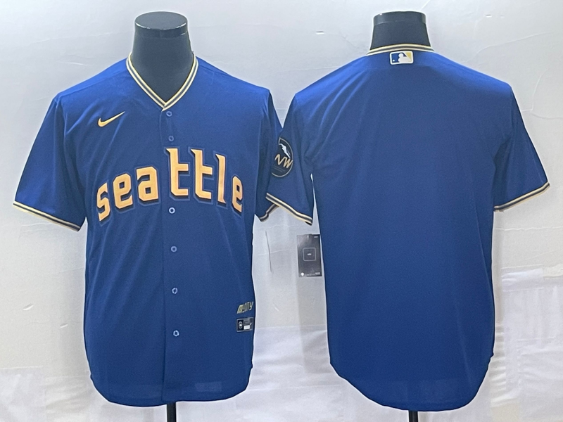 Men's Seattle Mariners Royal 2023 City Connect Replica Blank Jersey1
