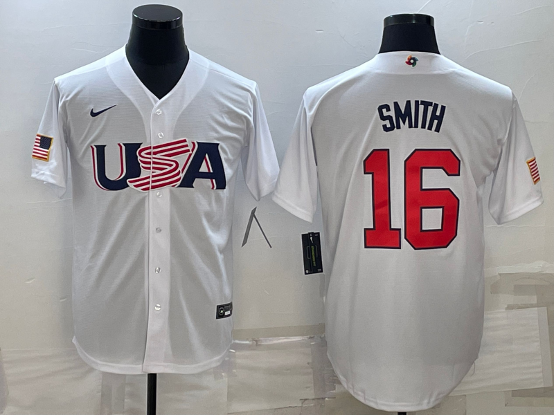Men's 2023 World Baseball Classic #16 Will Smith USA White jersey