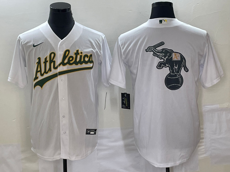 Men's Oakland Athletics White Home Replica Game Jersey1