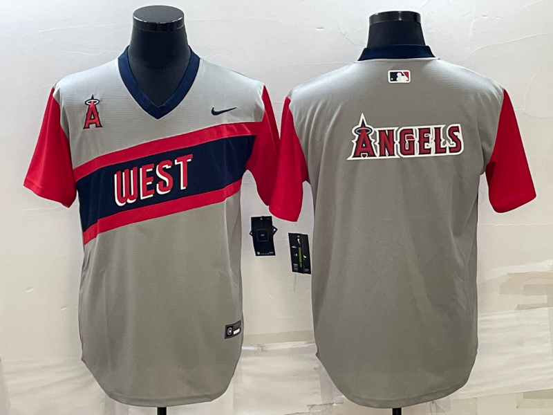 Men's Los Angeles Angels Gray Replica Baseball Jersey1