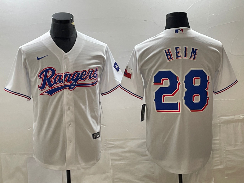 Men's Texas Rangers Jonah Heim #28 White Home Replica Player jersey