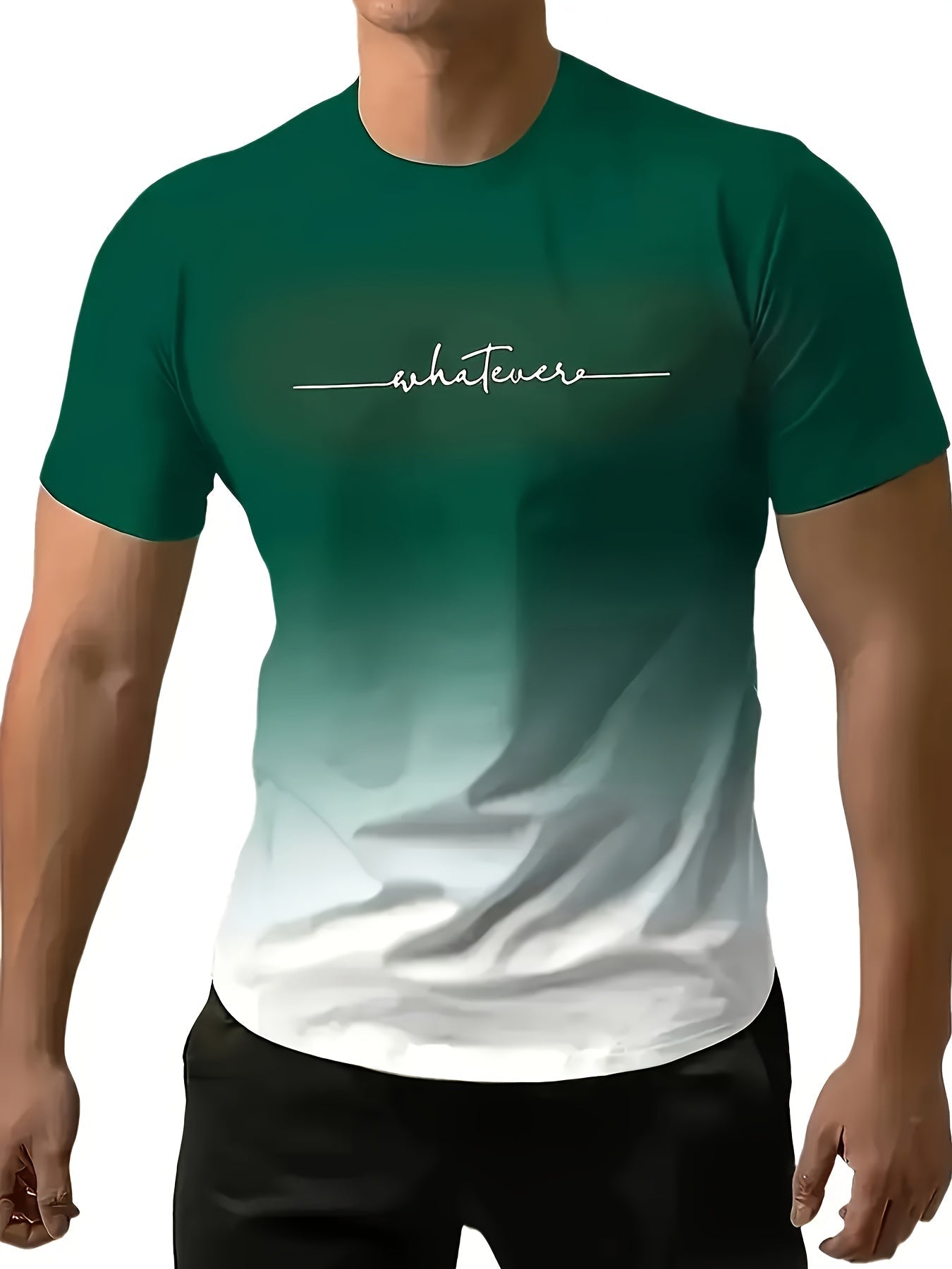 5pcs Plus Size Men'S Fashion 3D Print Crew Neck T-Shirts