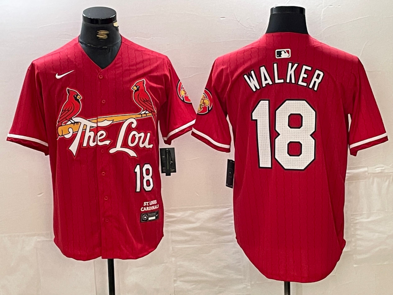 Men's St. Louis Cardinals Jordan Walker #18 Red 2024 City Connect Limited Player jersey