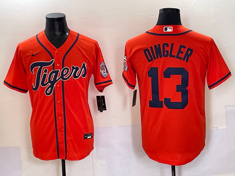 Men's Detroit Tigers Dillon Dingler #13 Orange Limited Player Jersey