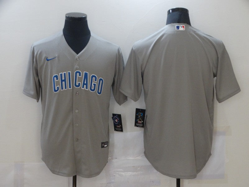 Men's Chicago Cubs Gray Road Authentic Team Blank Jersey1