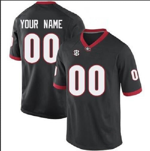 Custom G.Bulldogs Pick-A-Player NIL Replica Football Jersey BLACK American Stitched College Jerseys