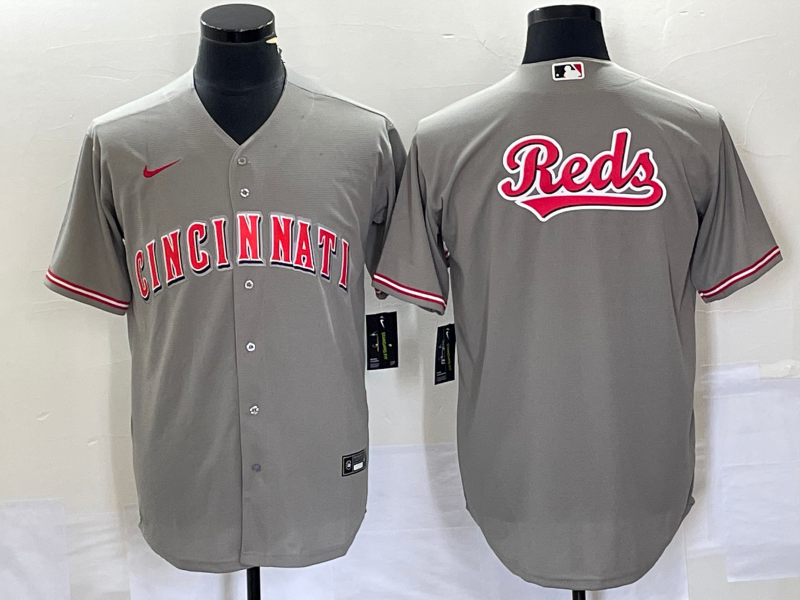 Men's Cincinnati Reds Gray Replica Team Jersey1