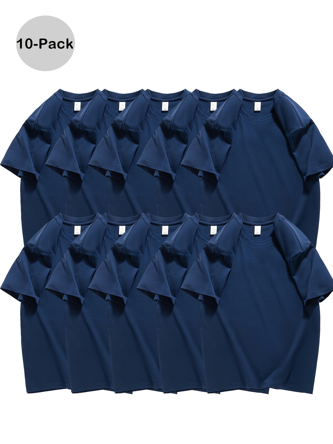 Men's 10-Pack Cotton Short Sleeve T-Shirt Summer Basics Trend Melange