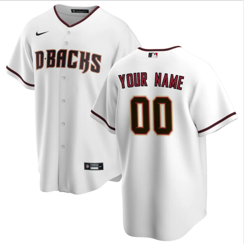 Men's Arizona Diamondbacks White Custom Stitched Baseball Jersey1