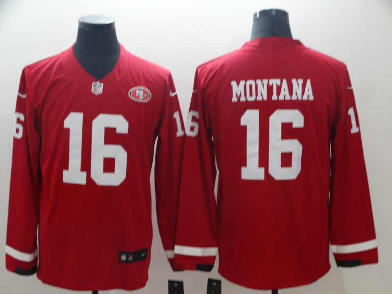 Men's San Francisco 49ers Joe Montana #16 Red Alternate Game Jersey1