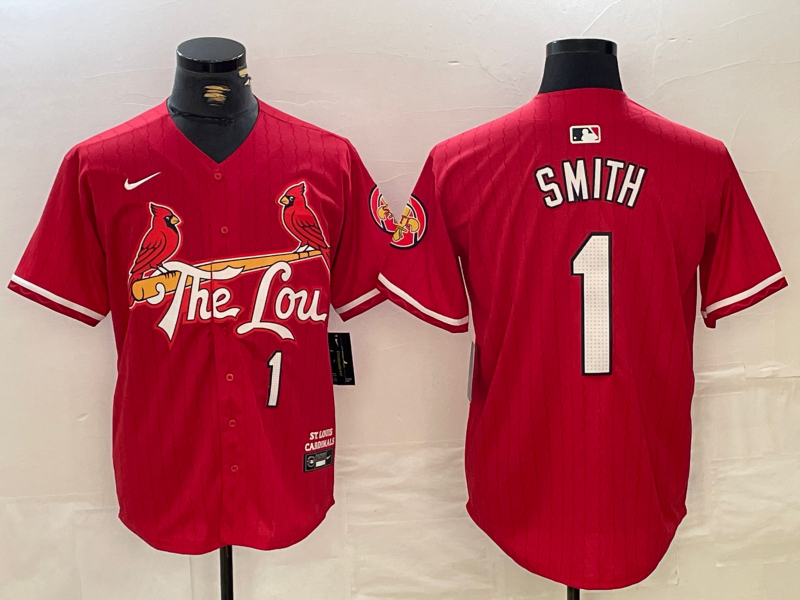 Men's St. Louis Cardinals Ozzie Smith #1 Red 2024 City Connect Limited Player jersey