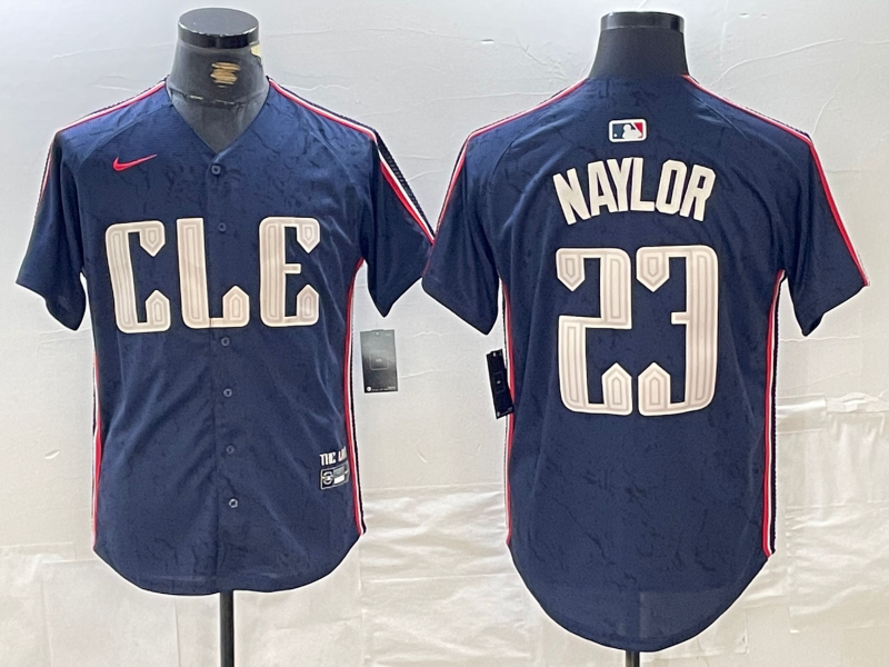Men's Cleveland Guardians Bo Naylor #23 Navy 2024 City Connect Limited Jersey1