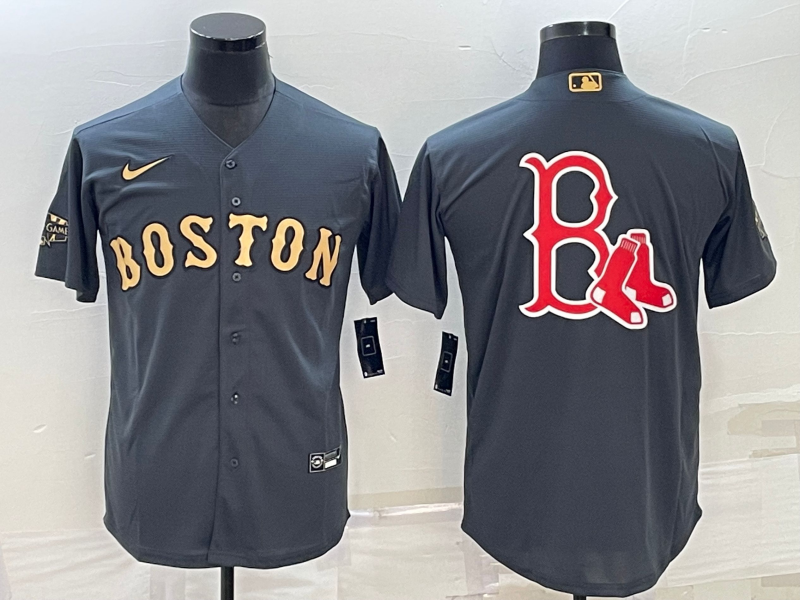 Men's Boston Red Sox Gray Replica Team Jersey1