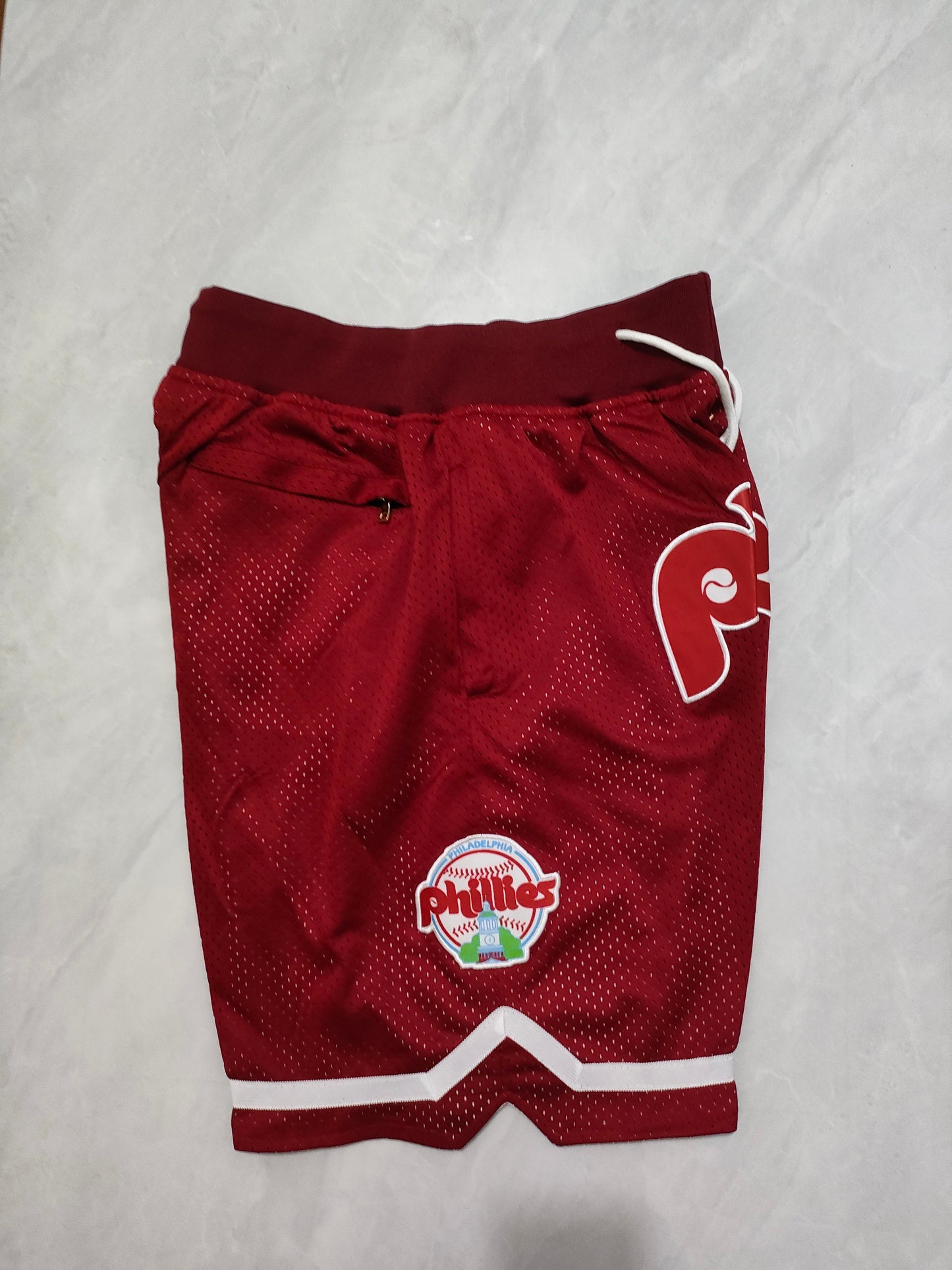 JUST DON Philadelphia Phillies Wine Red Pocket Shorts