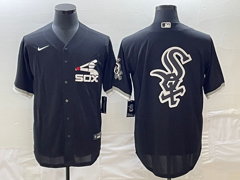 Men's Chicago White Sox Black Replica Team Jersey1