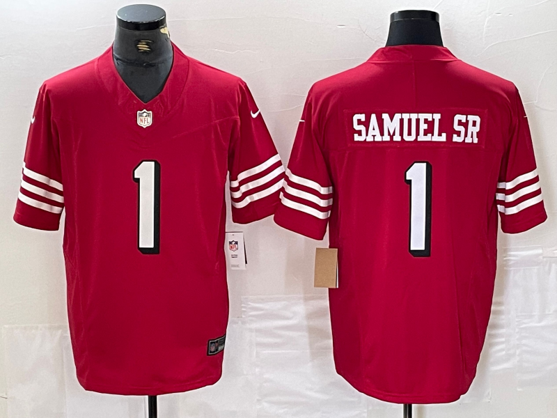 Men's San Francisco 49ers Deebo Samuel Sr #1 Scarlet Alternate Vapor F.U.S.E. Limited Jersey1