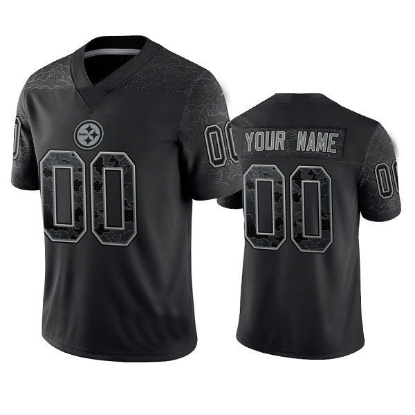 Custom1 Pittsburgh Steelers Active Player Reflective Limited Stitched Jersey1 Black Football Jerseys