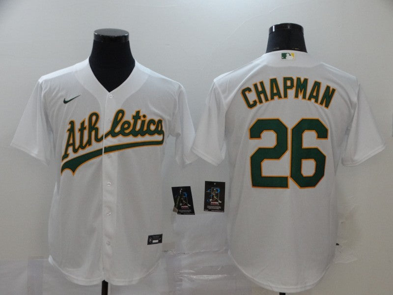 Men's Oakland Athletics Matt Chapman #26 White Replica Player Jersey1