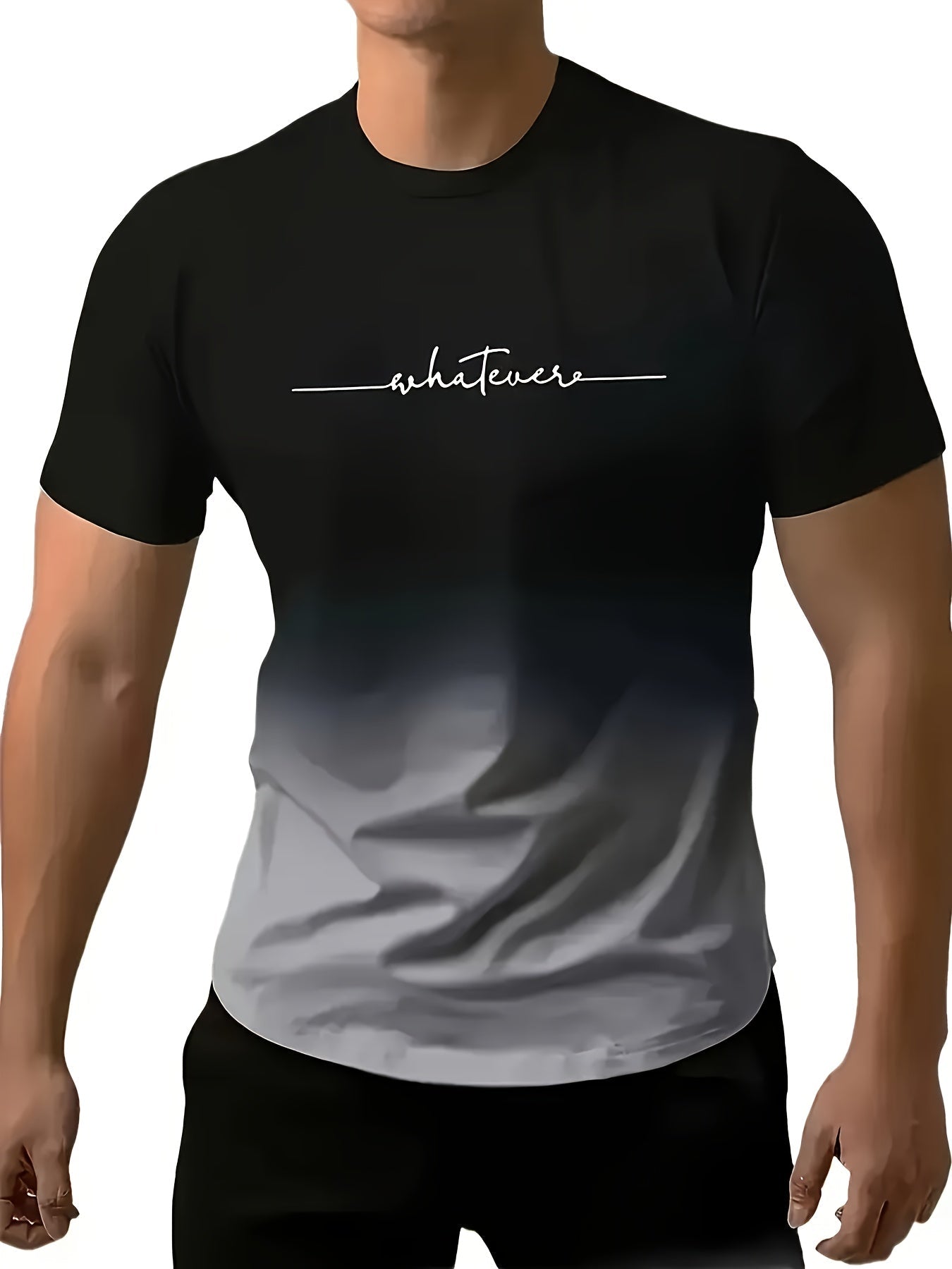 5pcs Plus Size Men'S Fashion 3D Print Crew Neck T-Shirts