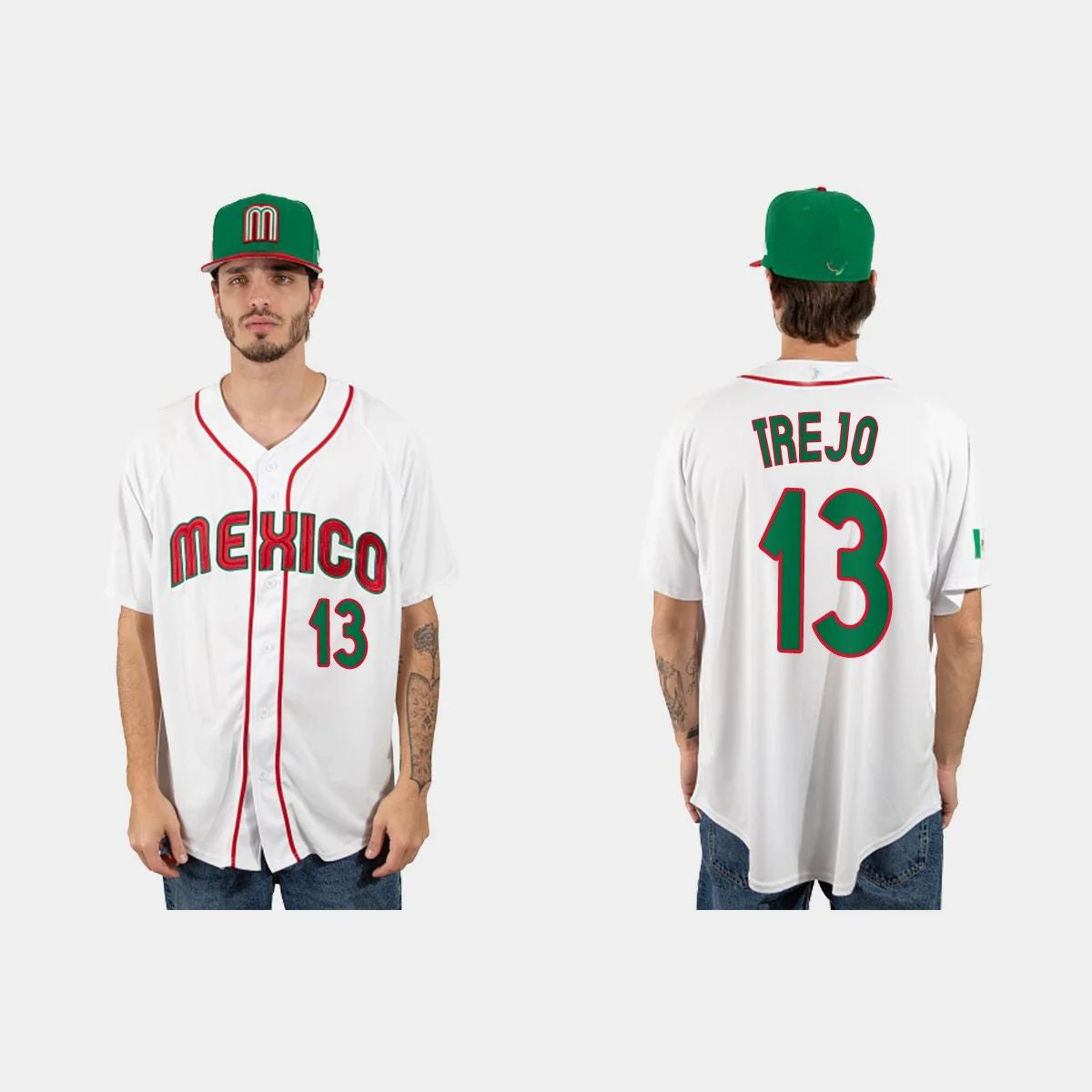 #13 ALAN TREJO MEXICO BASEBALL 2023 WORLD BASEBALL CLASSIC JERSEY ¨C WHITE Stitches Baseball Jerseys