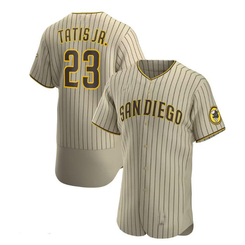 San Diego Padres #23 Fernando Tat¨as Jr. Alternate Authentic Player Jersey - Tan Brown Baseball Jerseys
