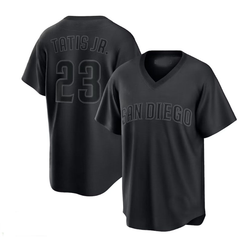 San Diego Padres #23 Fernando Tat¨as Jr. Pitch Black Fashion Replica Player Jersey - Black Baseball Jerseys