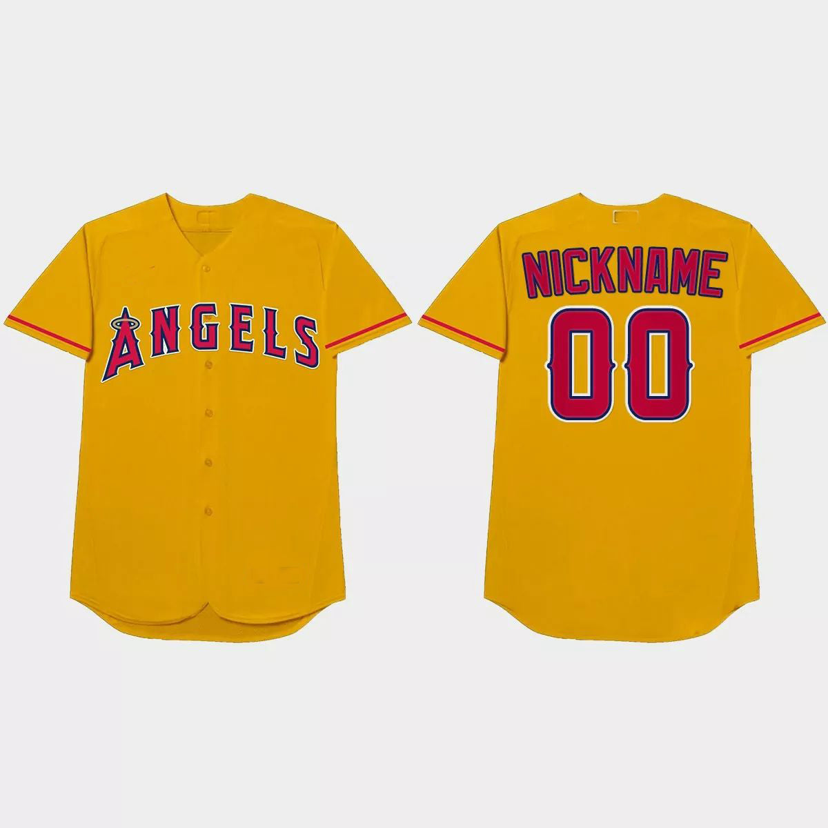 Custom Los Angeles Angels 2021 Players?ˉ Weekend Nickname Jersey ¨C Gold Stitched Baseball Jerseys