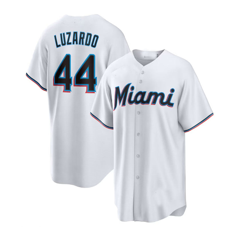 Miami Marlins #44 Jes¨2s Luzardo White Home Replica Player Jersey Baseball Jerseys