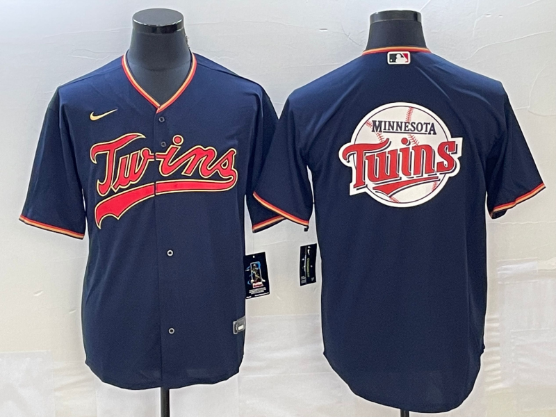 Men's Minnesota Twins Navy Replica Player Jersey1