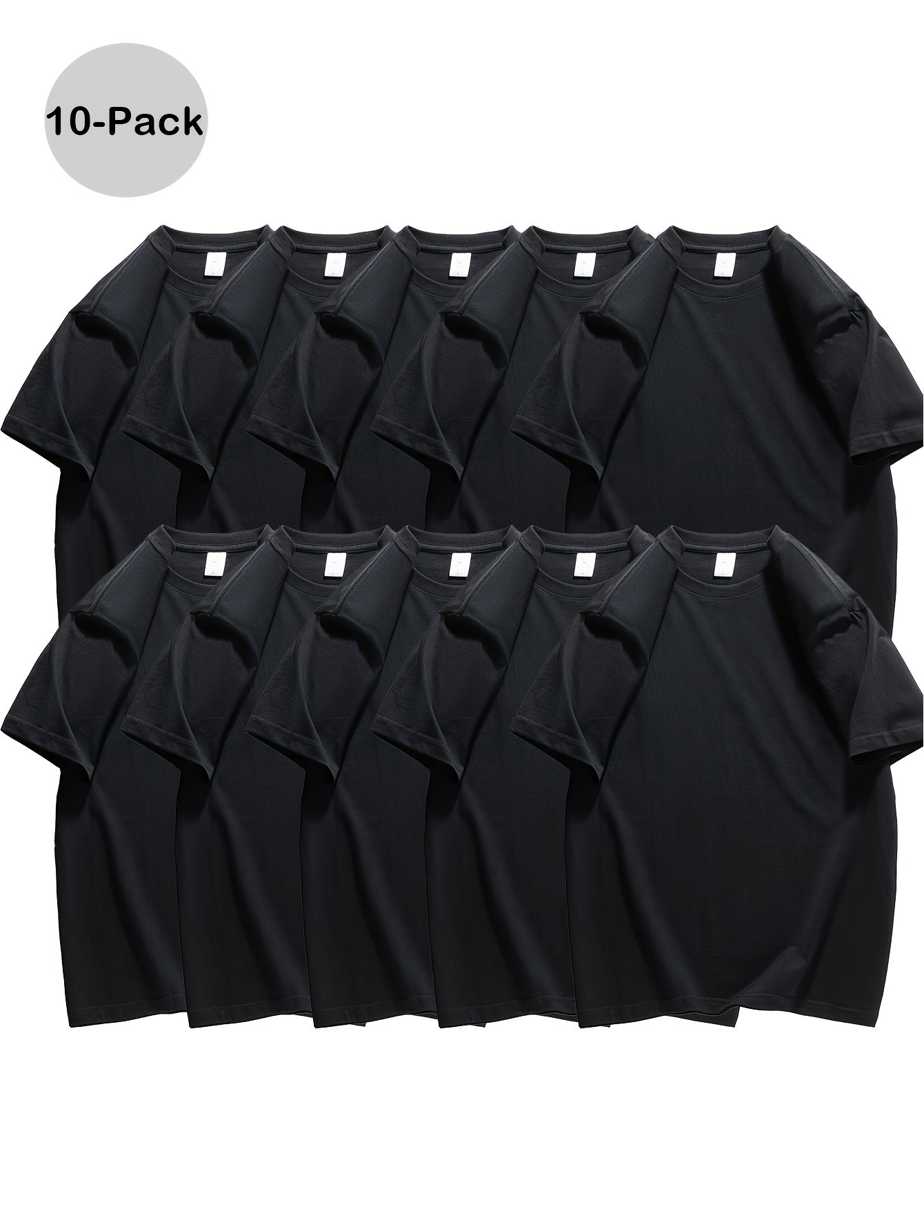 Men's 10-Pack Cotton Short Sleeve T-Shirt Summer Basics Trend Melange