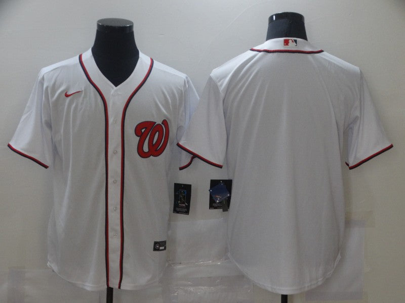 Men's Washington Nationals White Home Blank Replica Jersey1