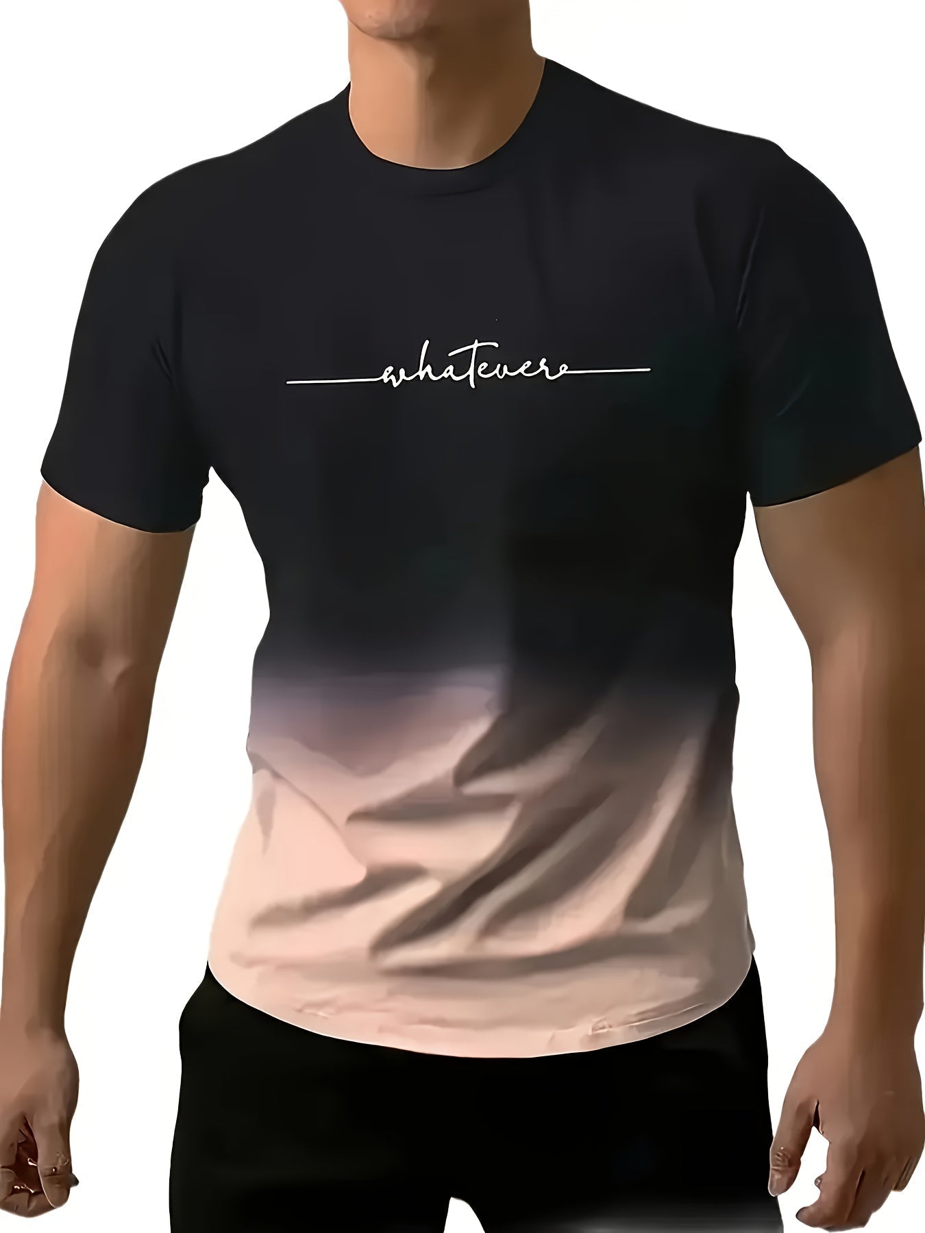 5pcs Plus Size Men'S Fashion 3D Print Crew Neck T-Shirts