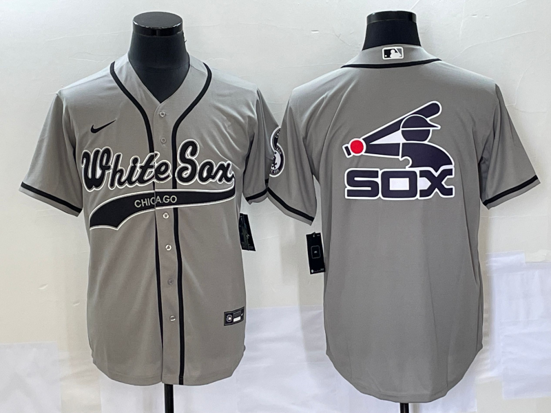 Men's Chicago White Sox Gray Replica Player Jersey1 Joint Edition