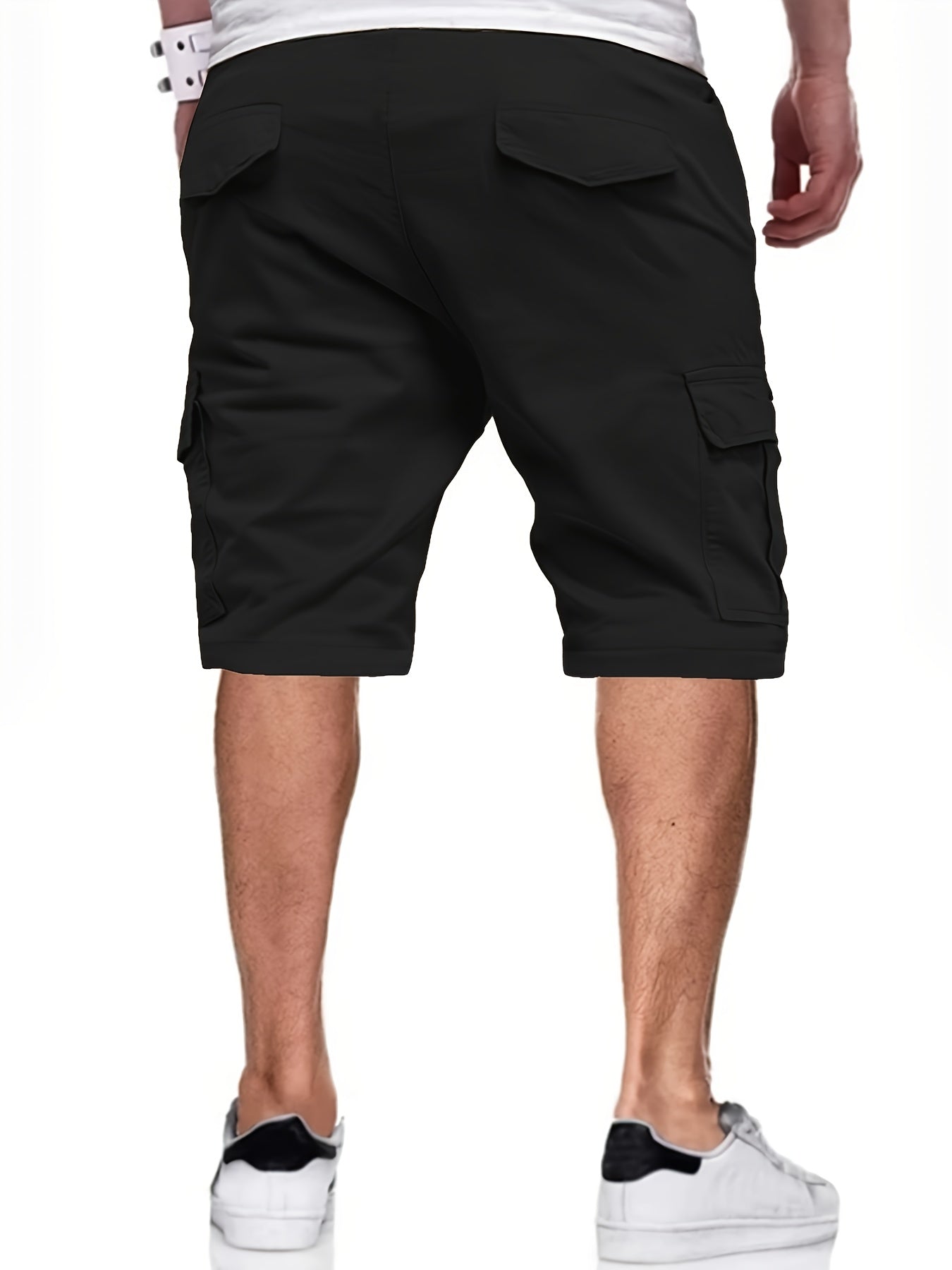 4pcs Men'S Summer Cargo Shorts - Non-Stretch, Geometric Pattern, Casual Style With Pockets, Regular Fit For Outdoor Sports, Street Parties & Travel