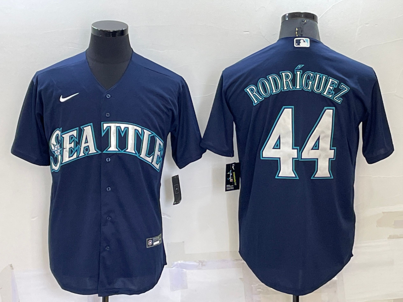 Men's Seattle Mariners Julio Rodriguez #44 Navy Replica Baseball Jersey1