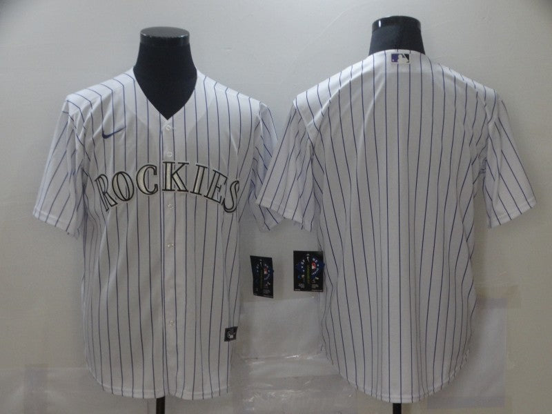 Men's Colorado Rockies White Home Blank Replica Jersey1