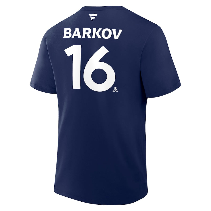Men's Florida Panthers Aleksander Barkov Fanatics Navy 2025 Stanley Cup Final Authentic Pro Name & Number T-Shirt