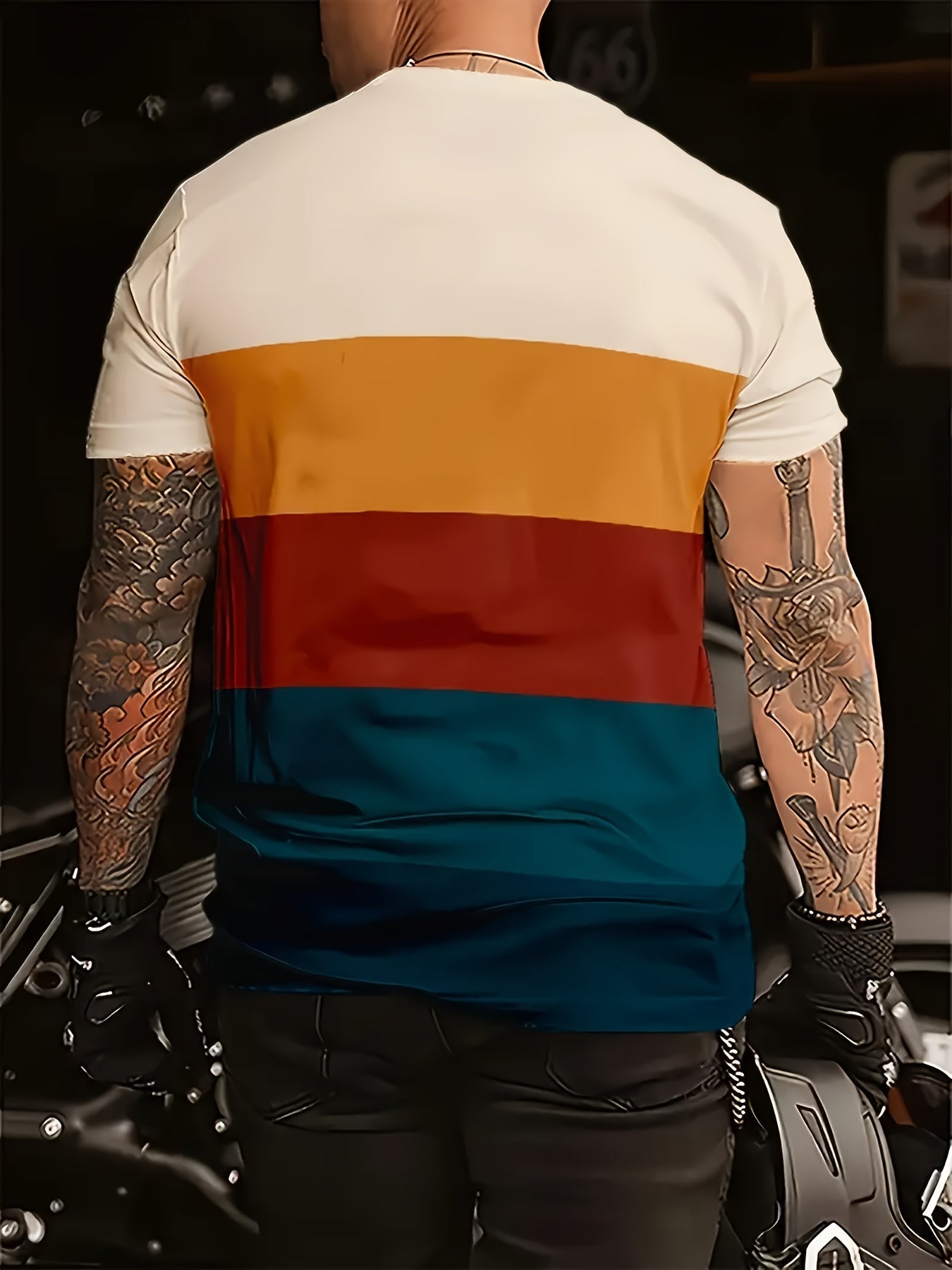 Men'S Plus Size Casual Crew Neck T-Shirt