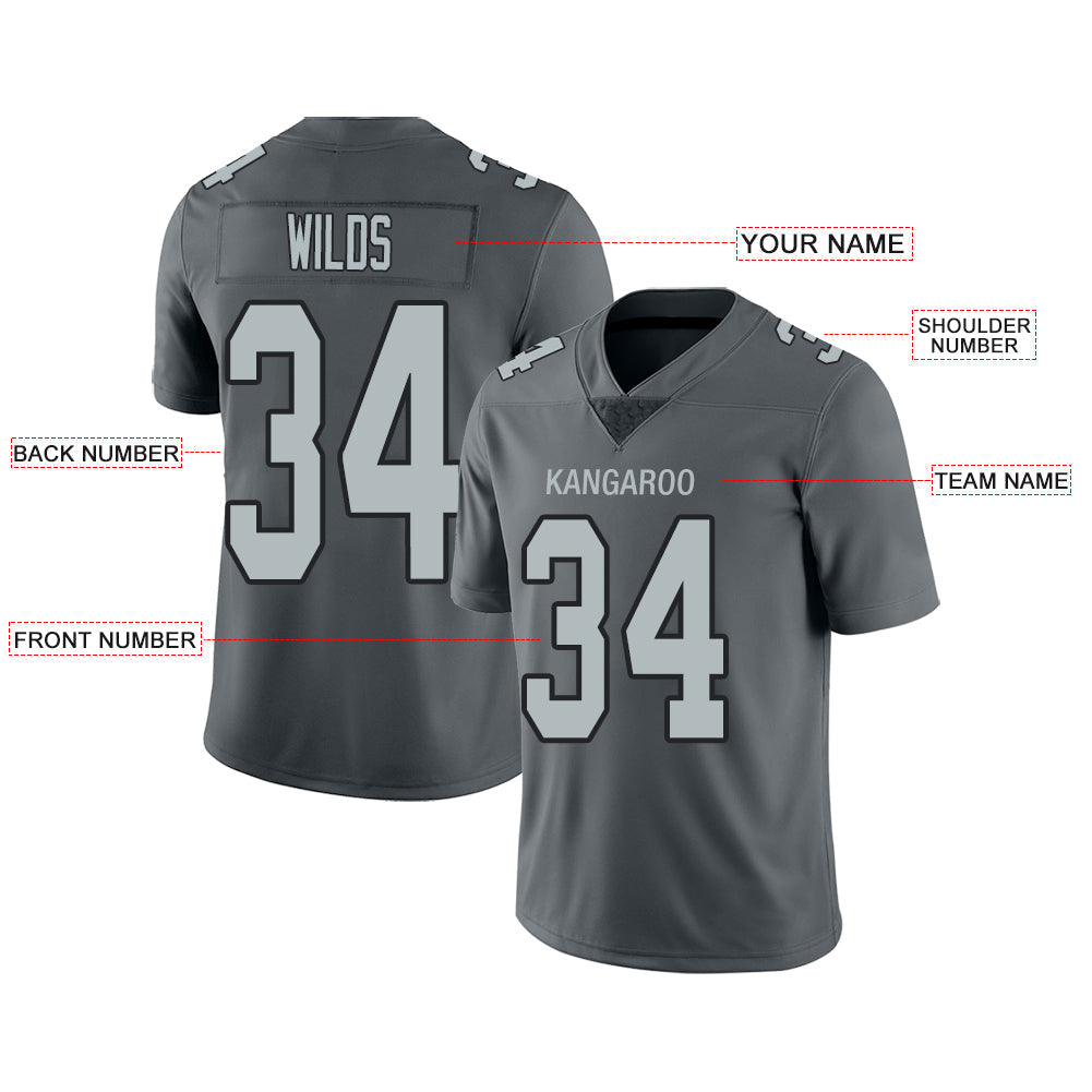 Custom L.Raiders Stitched American Football Jerseys Personalize Birthday Gifts Grey Jersey
