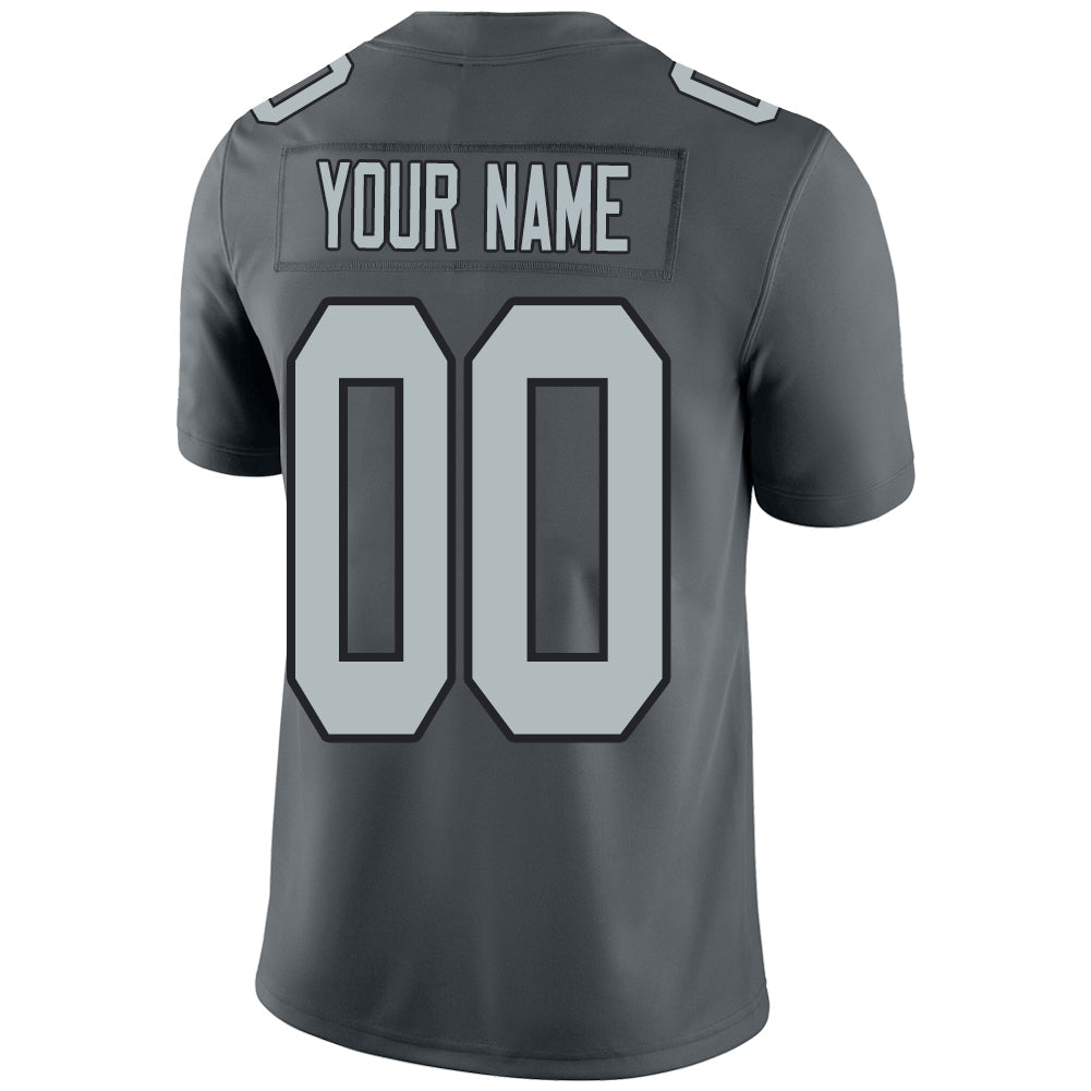 Custom L.Raiders Stitched American Football Jerseys Personalize Birthday Gifts Grey Jersey
