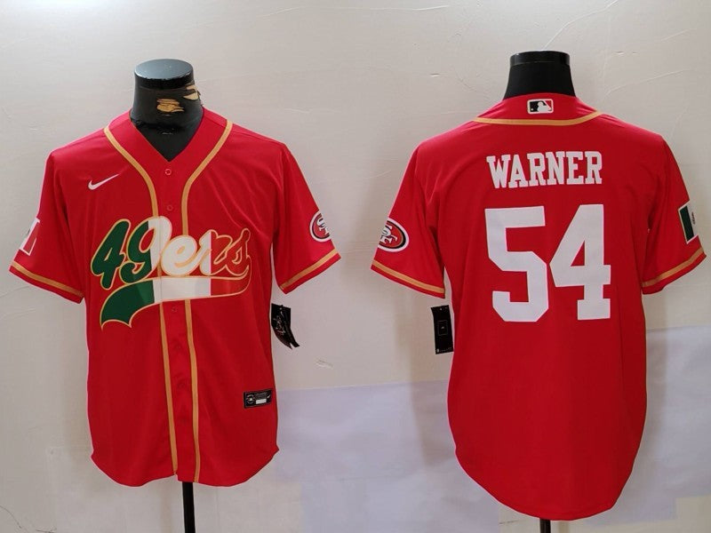 Men's San Francisco 49ers Fred Warner #54 Scarlet Game Jersey1