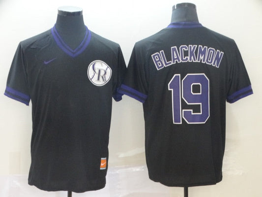 Men's Colorado Rockies Charlie Blackmon #19 Black Replica Baseball jersey