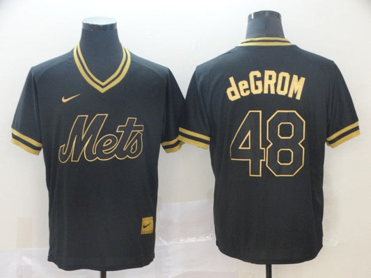 Men's New York Mets Jacob deGrom #48 Black Stitched Jersey1