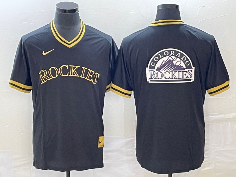 Men's Colorado Rockies Black Replica Team Jersey1