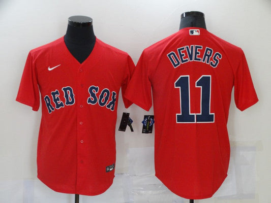 Men's Boston Red Sox Rafael Devers #11 Red Replica Baseball Jersey1