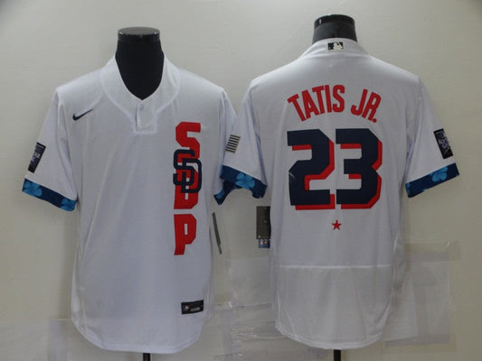 Men's San Diego Padres Fernando Tatis Jr. #23 White ALL STAR Player Jersey1