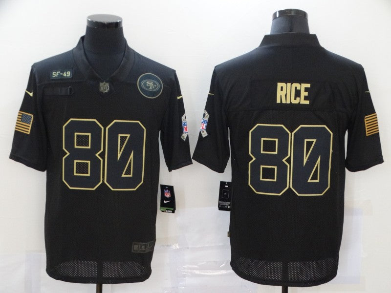 Men's San Francisco 49ers #80 Jerry Rice Black Game Player Jersey1