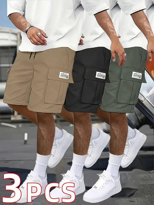 3-Pack Men'S Cargo Shorts Bundle - Heavy-Duty Ripstop Fabric