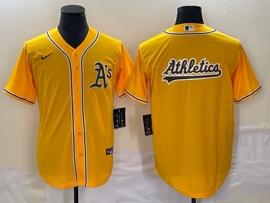 Men's Oakland Athletics Gold Alternate Replica Player Jersey1